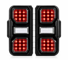 2021-2024 Ford Bronco Sequential LED Tail Lights — 17 lit white background