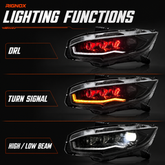 2016-2021 Honda Civic 10th Gen LED Projector Headlights — product view 37 - H-CIV10-RGB