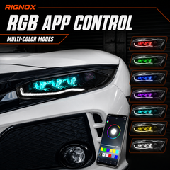 2016-2021 Honda Civic 10th Gen LED Projector Headlights — product view 38 - H-CIV10-RGB