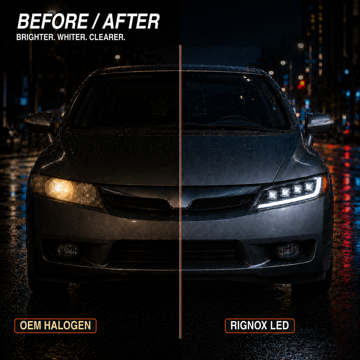 2006-2011 Honda Civic 8th Gen Sedan LED Multi Projector Headlights — replaced - H-CIV8-4P