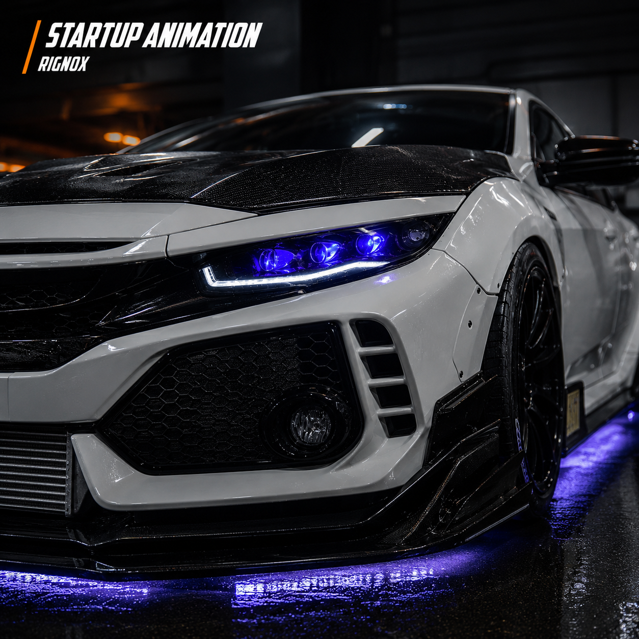 2016-2021 Honda Civic 10th Gen LED Projector Headlights — product view 32 - H-CIV10-RGB