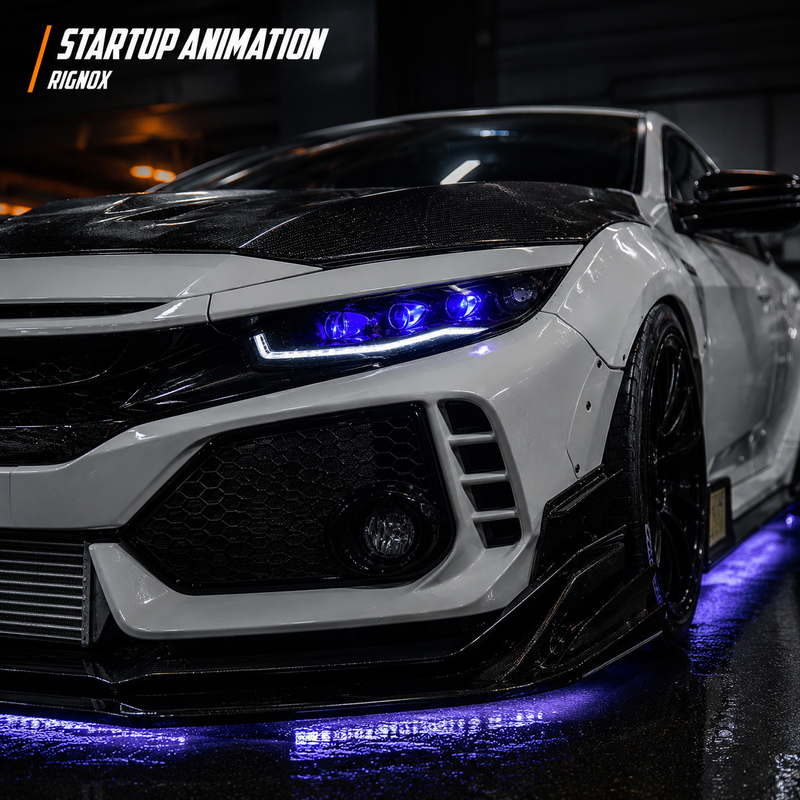 2016-2021 Honda Civic 10th Gen LED Projector Headlights — product view 32 - H-CIV10-RGB