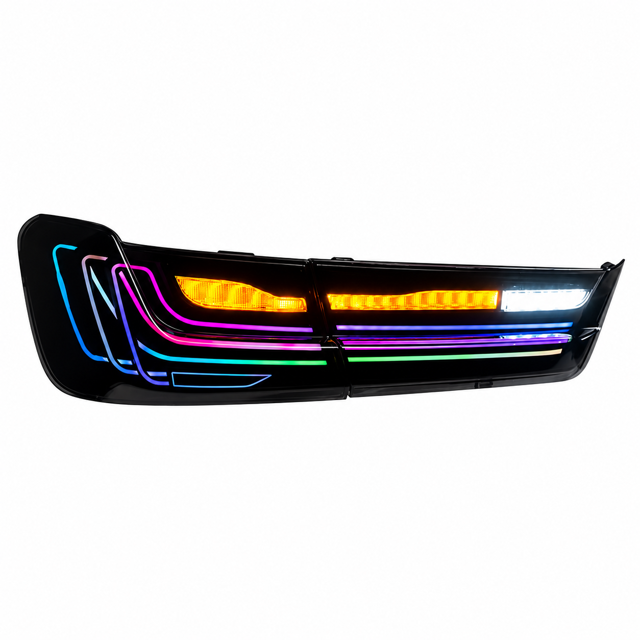 2019-2025 BMW 3 Series G20/G28/G80 M3 Sequential LED Tail Lights — smoke red RGB white background - T-3G20-SRGB