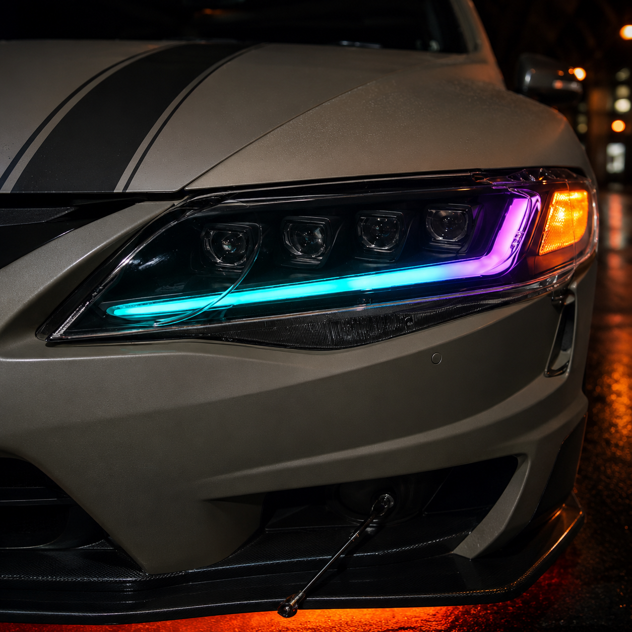 2006-2011 Honda Civic 8th Gen Sedan LED Multi Projector Headlights — product view 23 - H-CIV8-4P-RGB