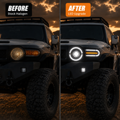 2007-2014 Toyota FJ Cruiser LED Projector Headlights — product view 2 — H-FJ07