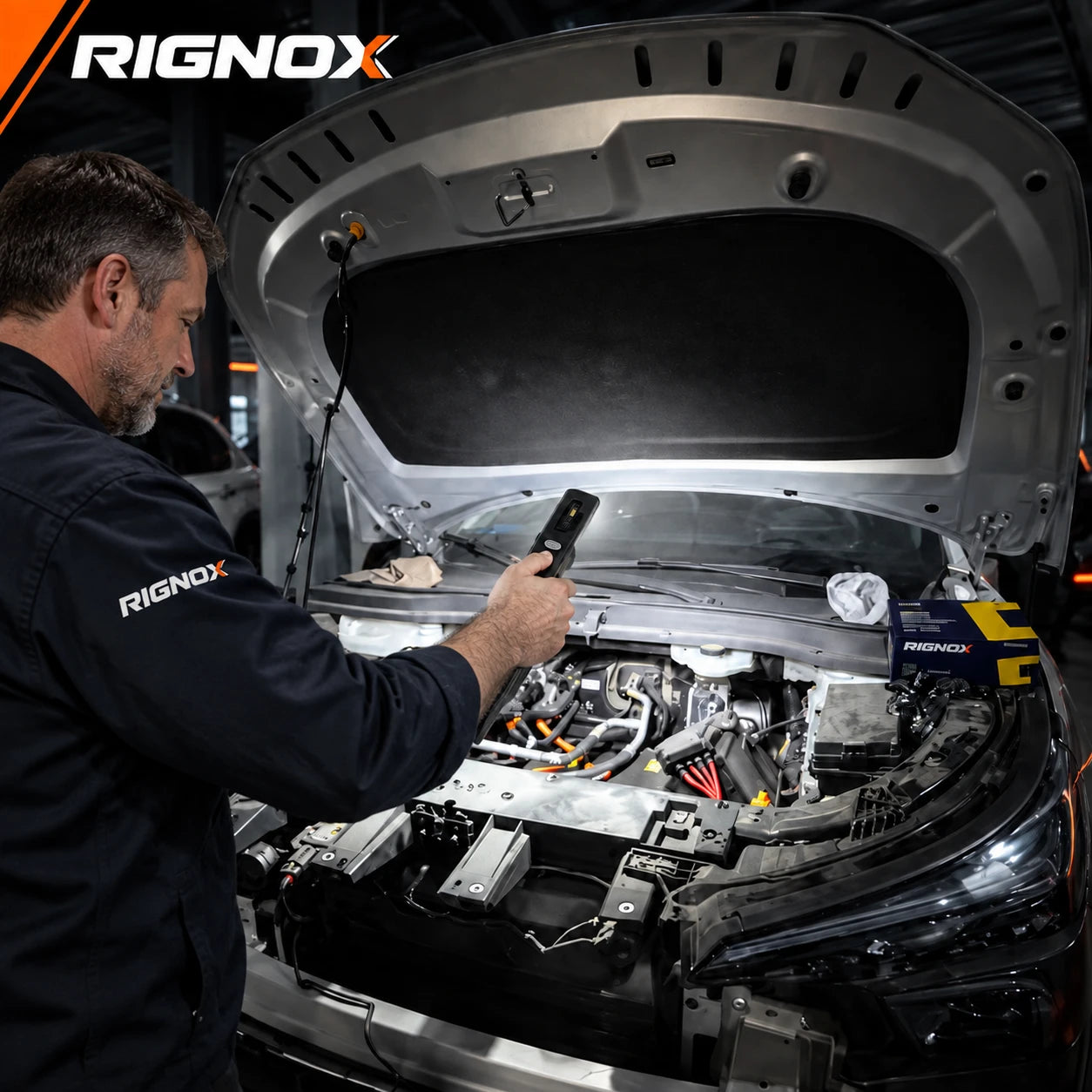 RIGNOX G09 PRO Rechargeable LED + COB Work Light — engine bay inspection and car repair — GZD-G09
