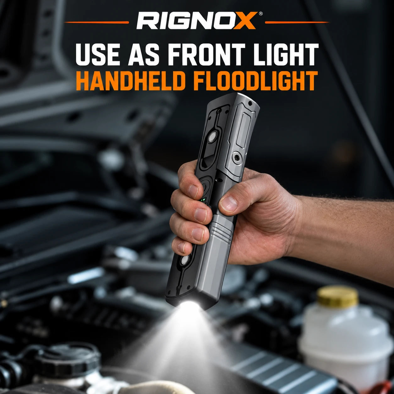 RIGNOX G09 PRO Rechargeable LED + COB Work Light — handheld spotlight use — GZD-G09
