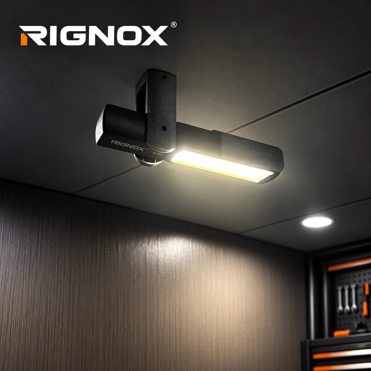 RIGNOX G09 PRO Rechargeable LED + COB Work Light — hanging work light setup — GZD-G09