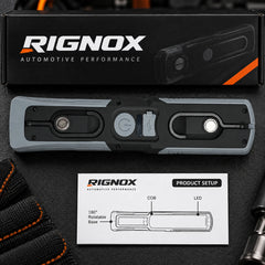 RIGNOX G09 PRO Rechargeable LED + COB Work Light — product back view and setup guide — GZD-G09