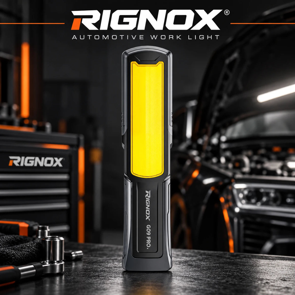 RIGNOX G09 PRO Rechargeable LED + COB Work Light — RIGNOX branded product design — GZD-G09