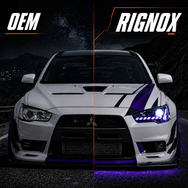 2008-2018 Mitsubishi Lancer / EVO X LED Projector Headlights — product view 16 - H-EVO-CRGB