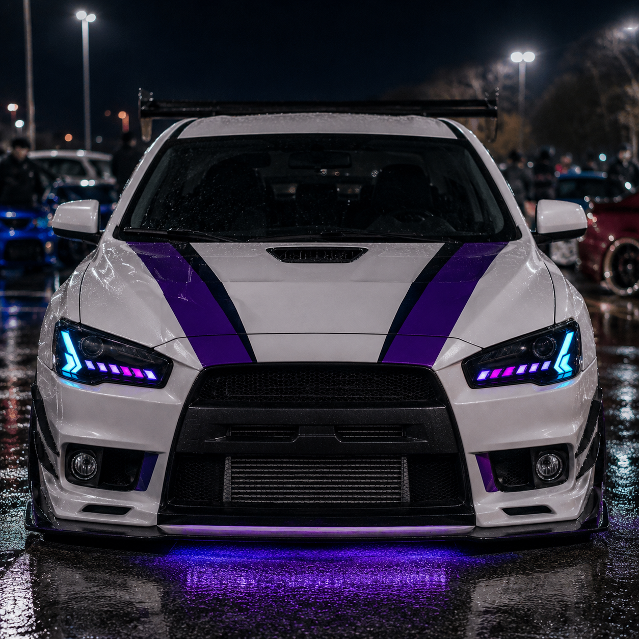2008-2018 Mitsubishi Lancer / EVO X LED Projector Headlights — product view 19 - H-EVO-CRGB