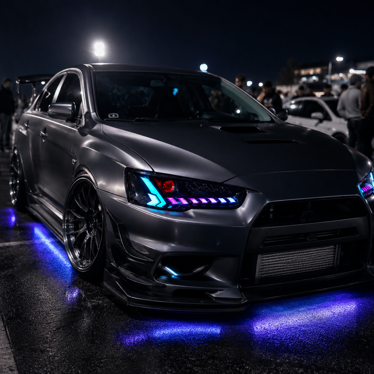 2008-2018 Mitsubishi Lancer / EVO X LED Projector Headlights — product view 17 - H-EVO-CRGB