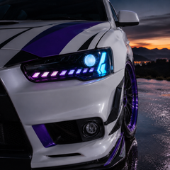 2008-2018 Mitsubishi Lancer / EVO X LED Projector Headlights — product view 18 - H-EVO-CRGB