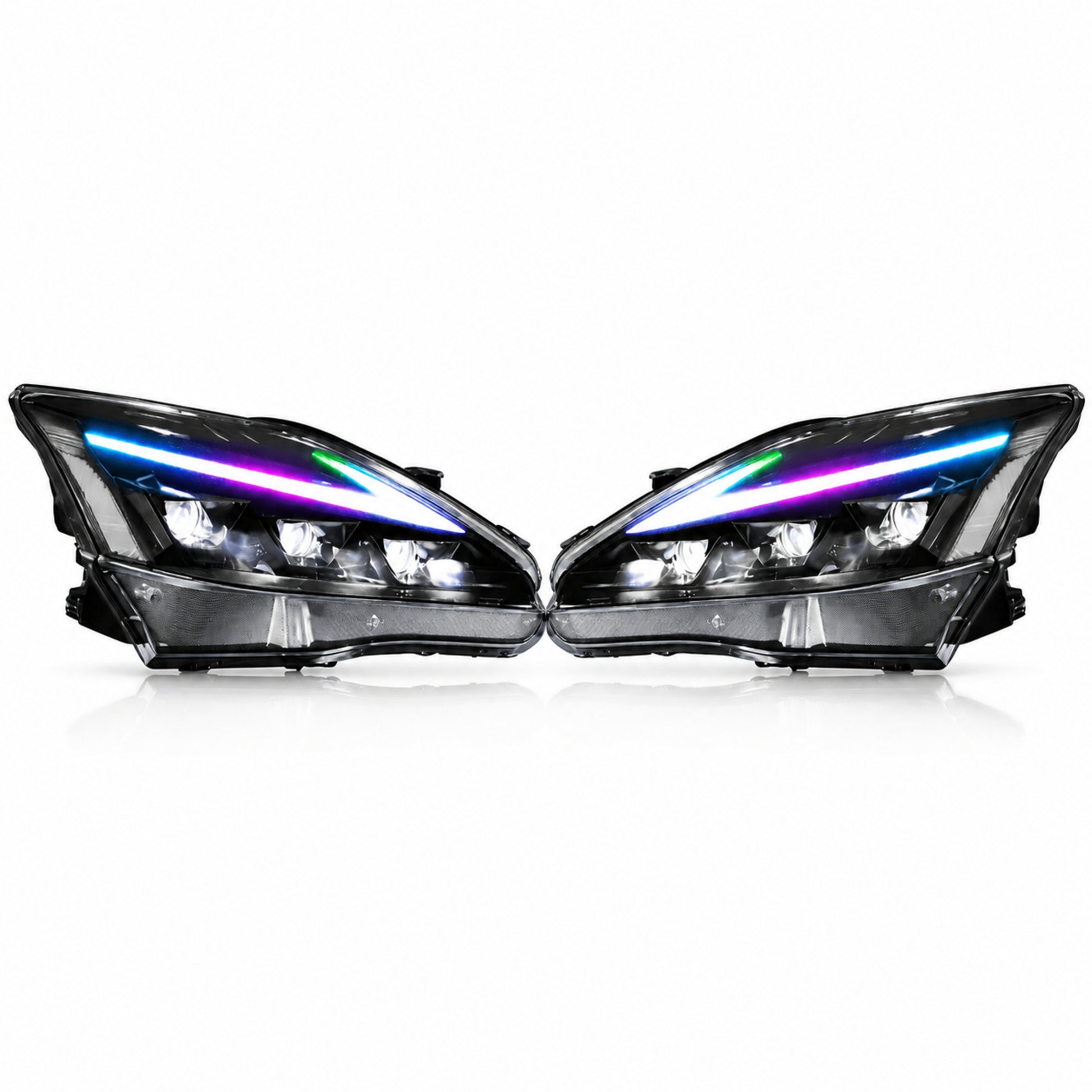 2006-2013 Lexus IS250 / IS350 / IS-F LED Triple Projector Headlights — product view 17 - H-IS06-CRGB