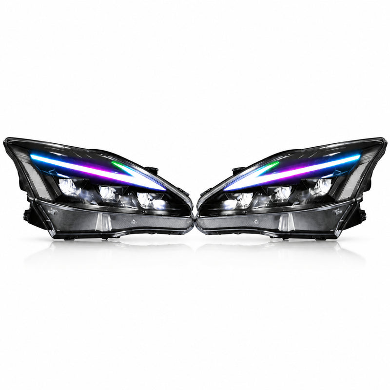 2006-2013 Lexus IS250 / IS350 / IS-F LED Triple Projector Headlights — product view 17 - H-IS06-CRGB