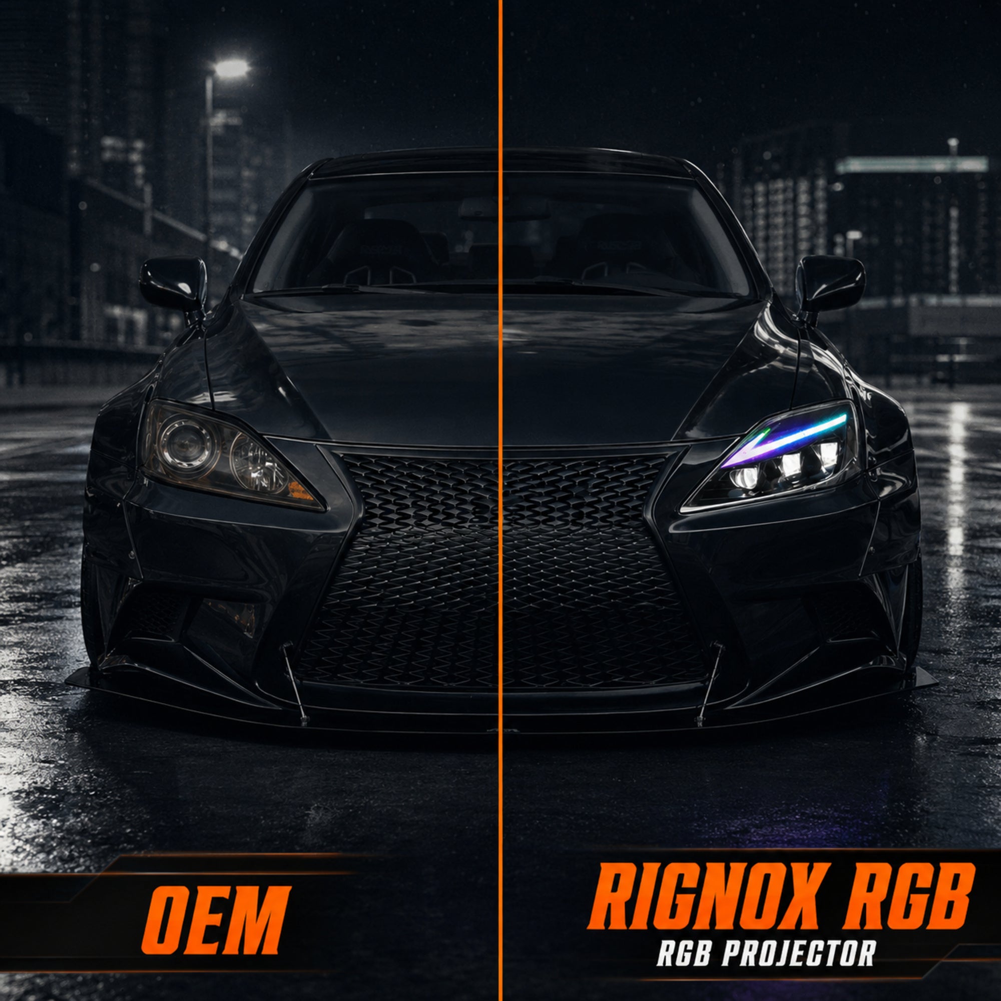 2006-2013 Lexus IS250 / IS350 / IS-F LED Triple Projector Headlights — product view 18 - H-IS06-CRGB