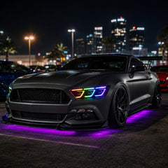 2015-2017 Ford Mustang S550 Pre-Facelift LED Triple Projector Headlights — product view 22 - H-MUS15-RGB