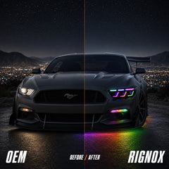 2015-2017 Ford Mustang S550 Pre-Facelift LED Triple Projector Headlights — product view 19 - H-MUS15-RGB