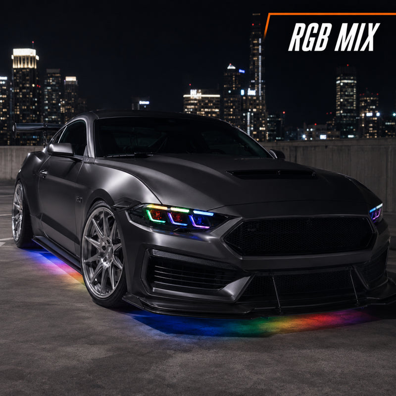 2018-2023 Ford Mustang S550 Facelift LED Triple Projector Headlights — product view 25 - H-MUS18-CRGB