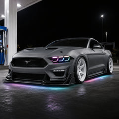 2018-2023 Ford Mustang S550 Facelift LED Triple Projector Headlights — product view 23 - H-MUS18-CRGB