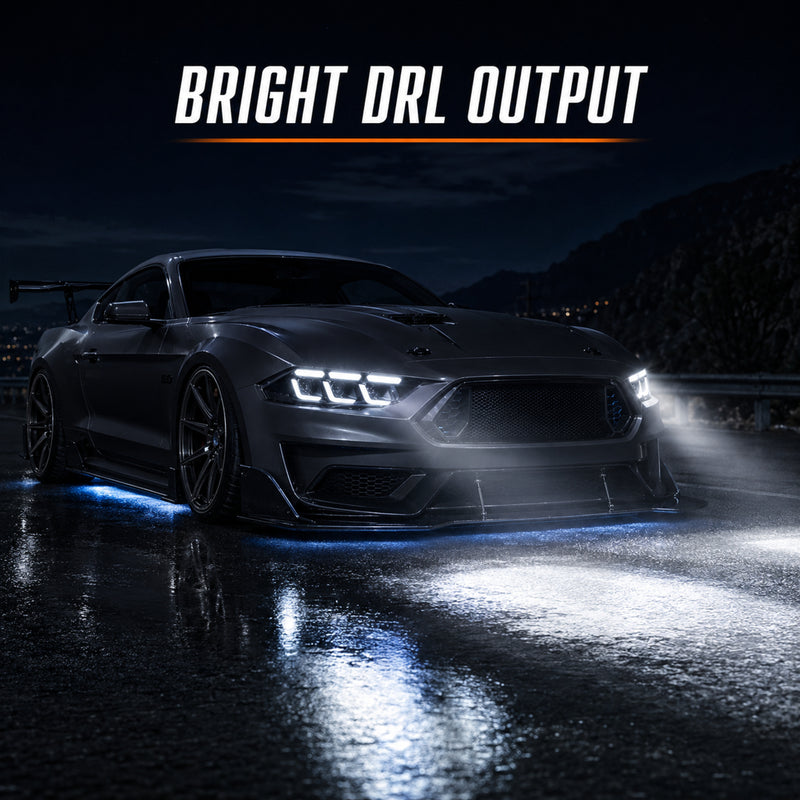 2018-2023 Ford Mustang S550 Facelift LED Triple Projector Headlights — product view 24 - H-MUS18-CRGB