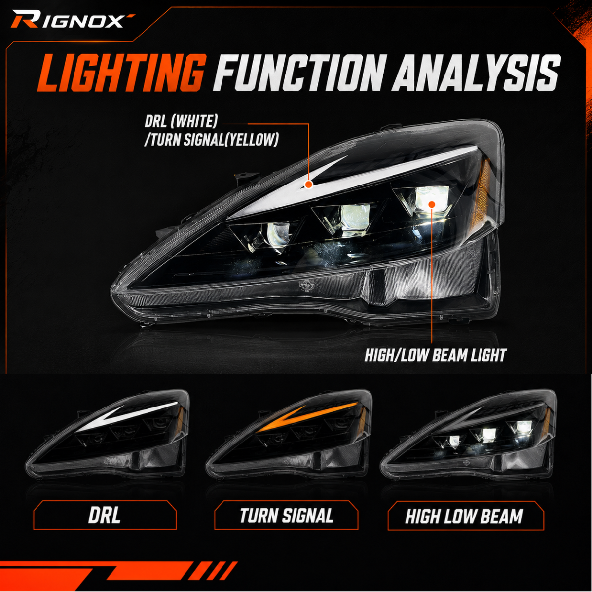2006-2013 Lexus IS250 / IS350 / IS-F LED Triple Projector Headlights — product view 16 - H-IS06-CW