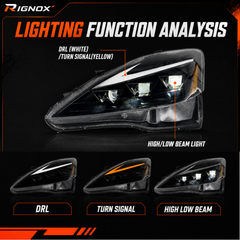 2006-2013 Lexus IS250 / IS350 / IS-F LED Triple Projector Headlights — product view 16 - H-IS06-CW