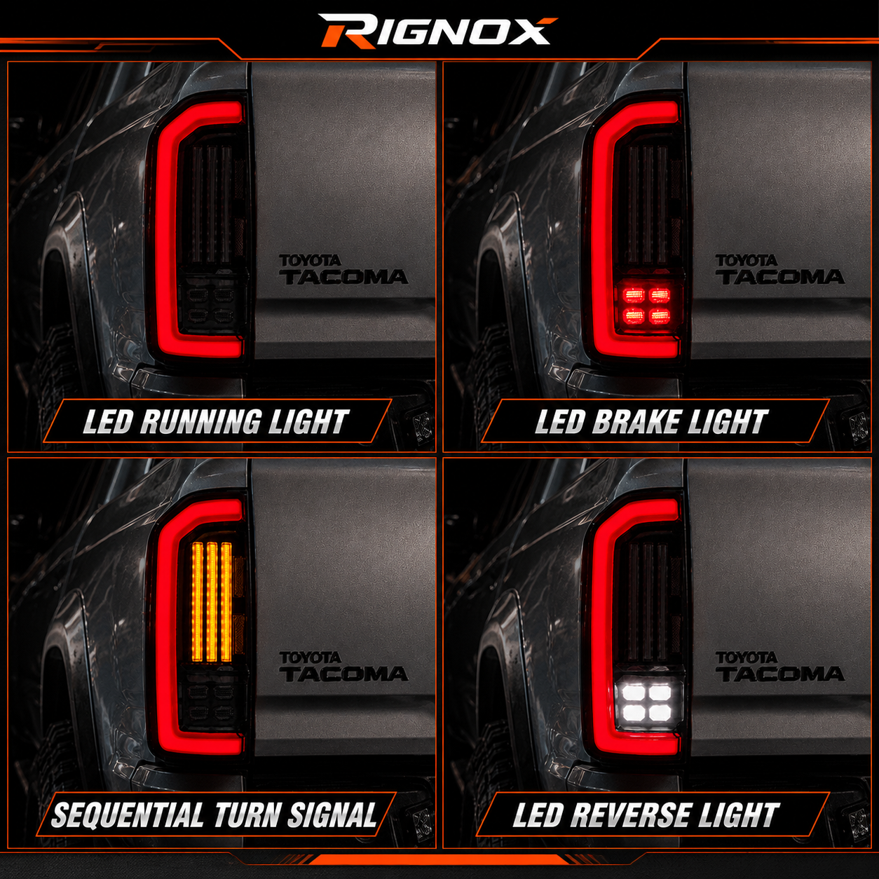 1995-2004 Toyota Tacoma Sequential LED Tail Lights — product view 14 — T-TACO95