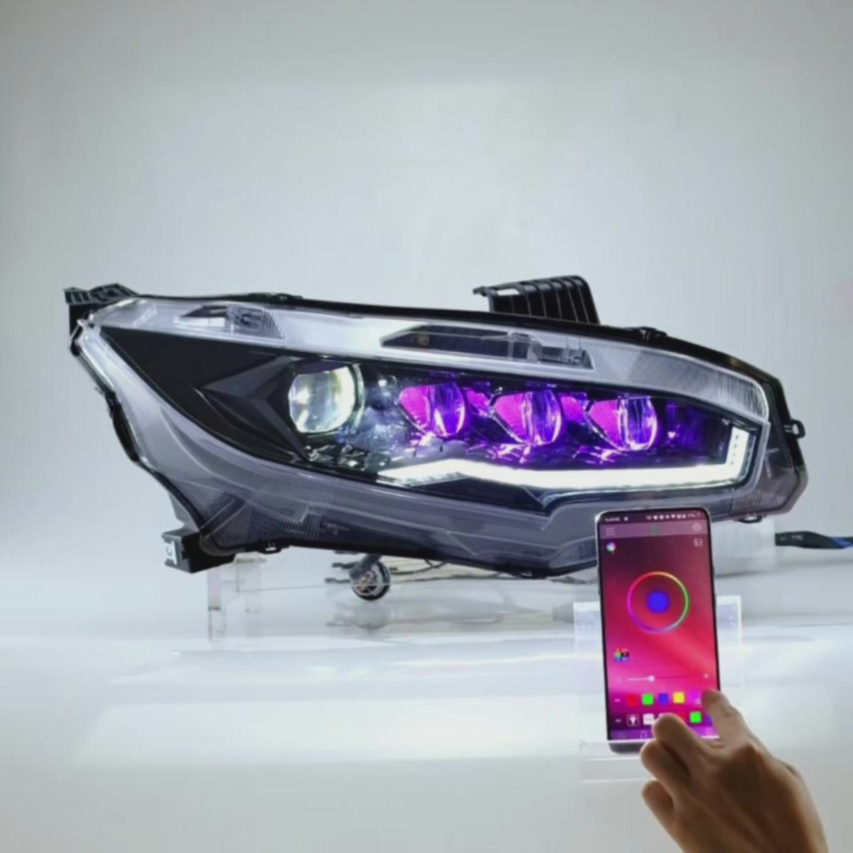 2016-2021 Honda Civic 10th Gen LED Projector Headlights — video — H-CIV10-RGB