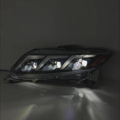 2012-2015 Honda Civic 9th Gen LED Triple Projector Headlights Assembly — Pair — video — H-CIV12-3P