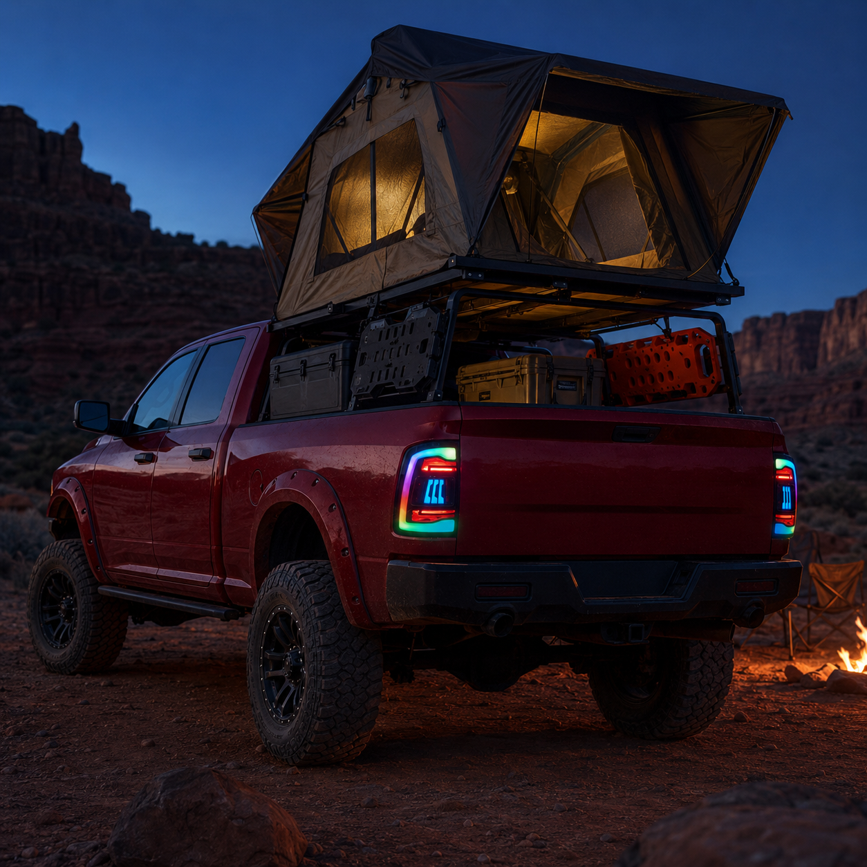 2009-2018 Dodge Ram 1500/2500/3500 Sequential LED Tail Lights — product view 34 - T-RAM09-SRGB