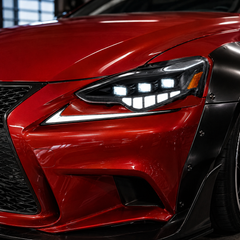 2014-2016 Lexus IS250 / IS200t / IS300 / IS350 LED Triple Projector Headlights — lens detail — H-IS14