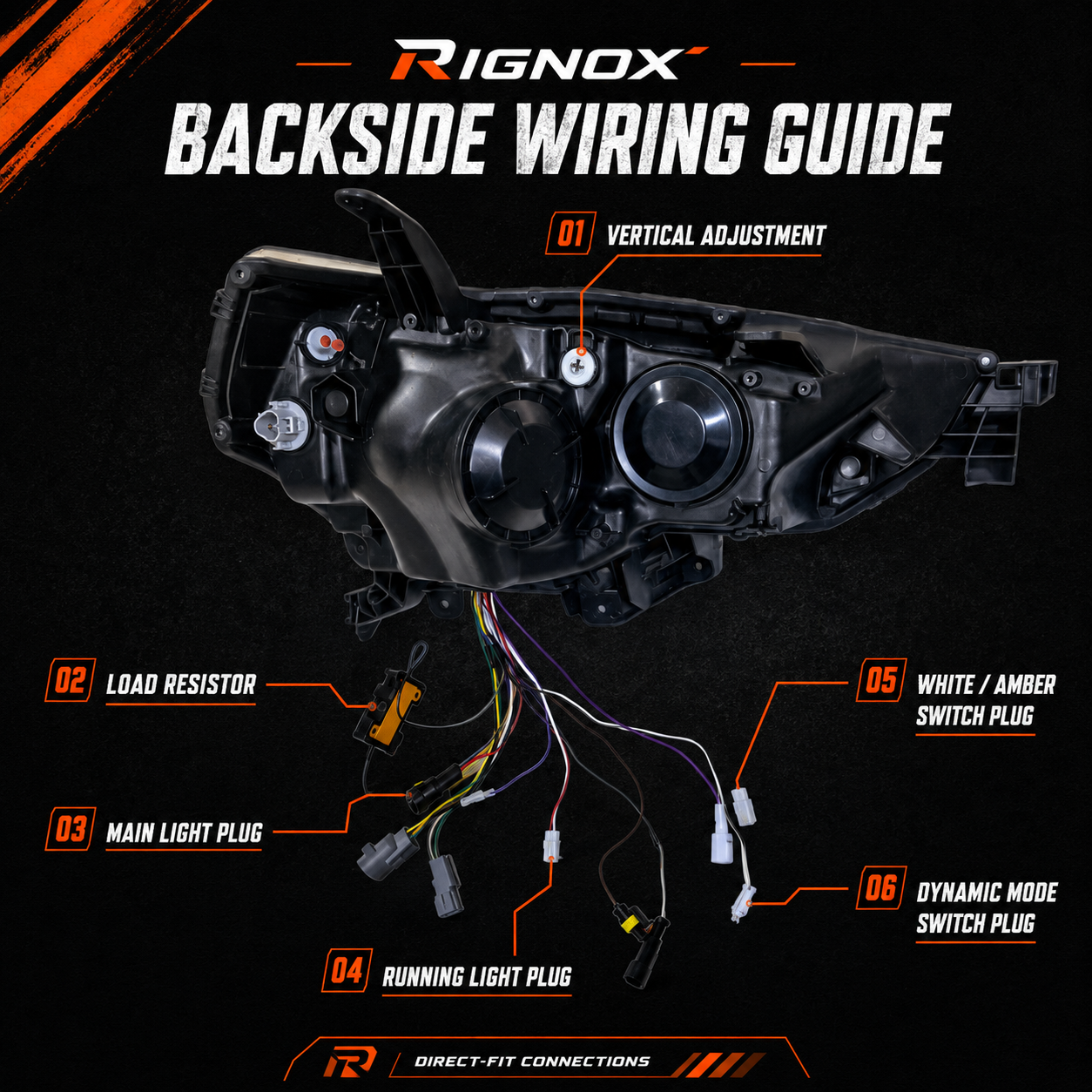 2014-2024 Toyota 4Runner LED Dual Projector Headlights — product view 17 — H-4RN14