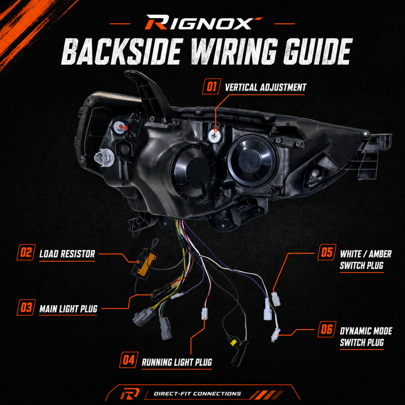 2014-2024 Toyota 4Runner LED Dual Projector Headlights — product view 17 — H-4RN14