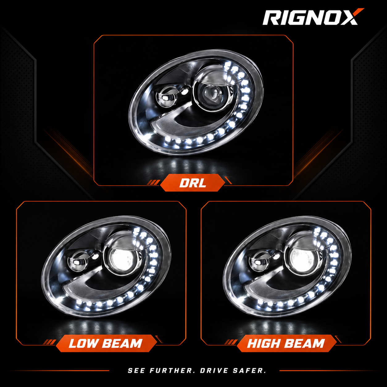 2013-2018 Volkswagen Beetle Projector Headlights (without bulb) — product view 13 — H-BTL13