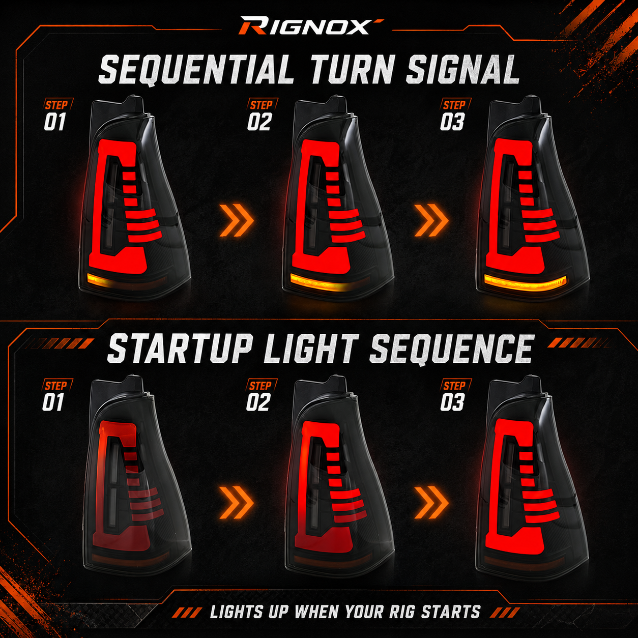 2003-2009 Toyota 4Runner Sequential LED Tail Lights — product view 13 - T-4RN03