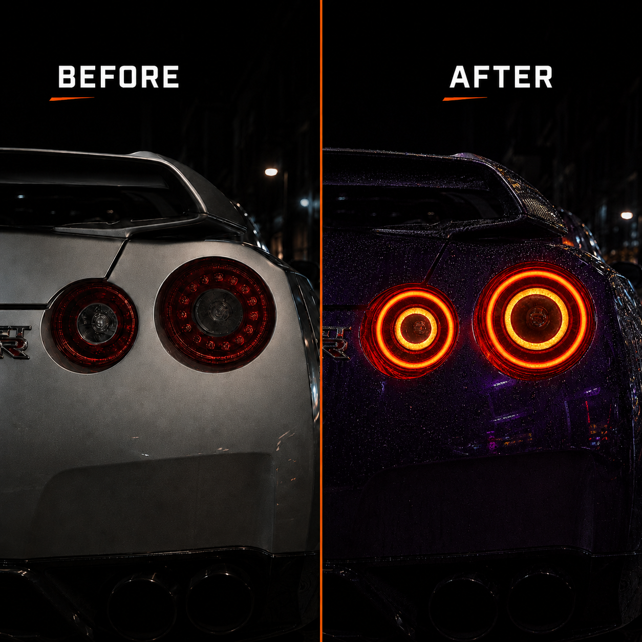 2008-2024 Nissan GT-R R35 Sequential LED Tail Lights — product view 2 - T-GTR-SW