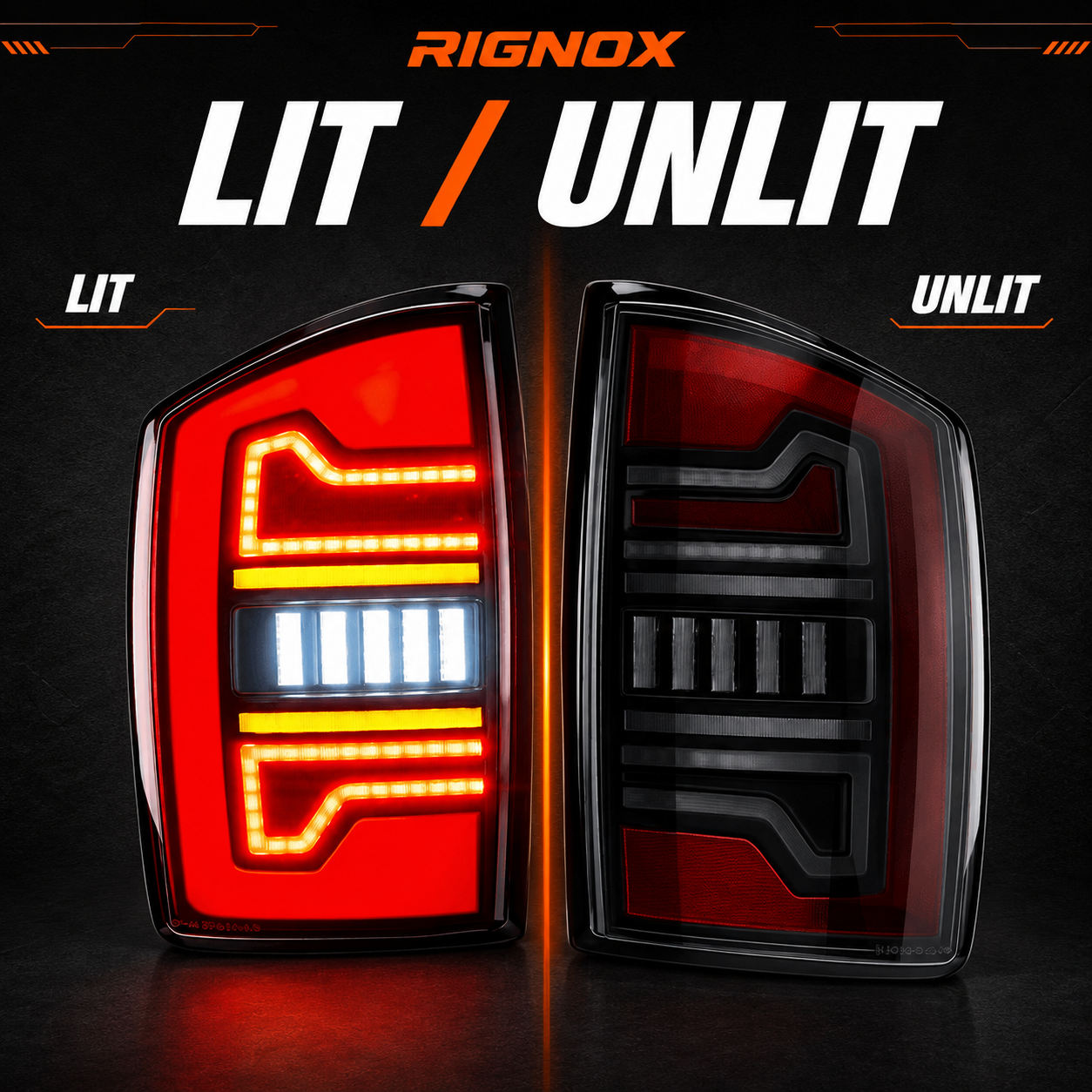 2002-2008 Dodge Ram Sequential LED Tail Lights — product view 29 - T-RAM07-08