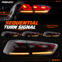 2008-2018 Mitsubishi Lancer / EVO X Sequential LED Tail Lights — product view 10 - T-EVO-SR