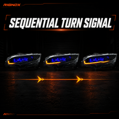 2016-2021 Honda Civic 10th Gen LED Projector Headlights — product view 35 - H-CIV10-RGB