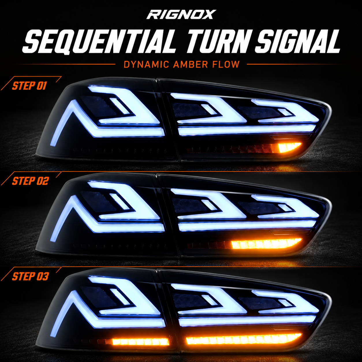 2008-2018 Mitsubishi Lancer / EVO X Sequential LED Tail Lights — product view 27 - T-EVO-SRGB