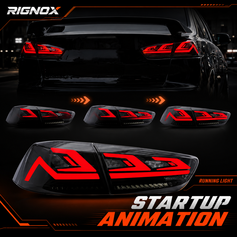 2008-2018 Mitsubishi Lancer / EVO X Sequential LED Tail Lights — product view 11 - T-EVO-SR