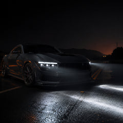2024-2026 Ford Mustang S650 LED Triple Projector Headlights — product view 38 - H-MUS24-BK-RGB